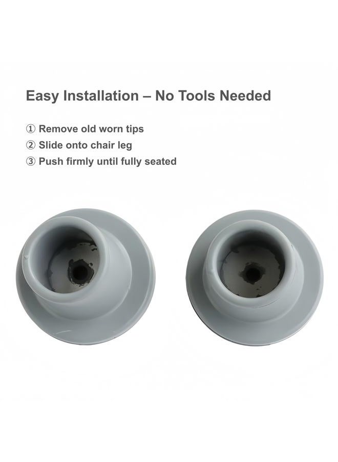 Uponauot Shower Chair Tips Replacement Heavy Duty (4 Pack, Gray, 1 1/8'') Rubber Tips for Shower Chair, Bath Chair, Shower Stool and Tub Transfer Bench, Non Slip Shower Chair Leg Tips Rubber Feet - Image 3