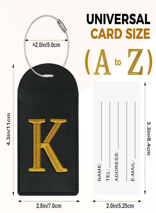 Gloppie 4 Pack Initial Luggage Tags TSA Approved Luggage Tag for Suitcase Embroidered Monogrammed Letter Travel Bag Tags S - Image 2
