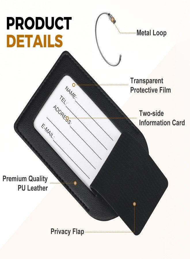 Gloppie 4 Pack Initial Luggage Tags TSA Approved Luggage Tag for Suitcase Embroidered Monogrammed Letter Travel Bag Tags S - Image 3