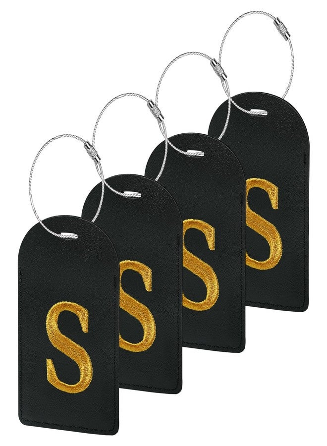 Gloppie 4 Pack Initial Luggage Tags TSA Approved Luggage Tag for Suitcase Embroidered Monogrammed Letter Travel Bag Tags S - Image 1
