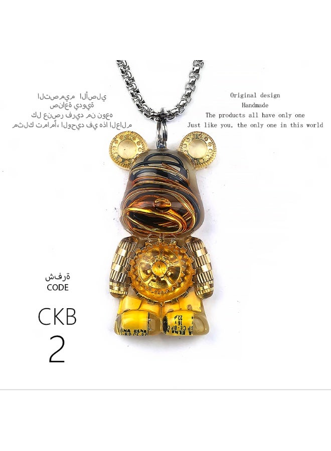 Original Design Handmade Standing Bear Pendant,Keychain,Gift,Punk Edge,One-of-a-Kind Resin Art,Instant Street Cred - Image 1