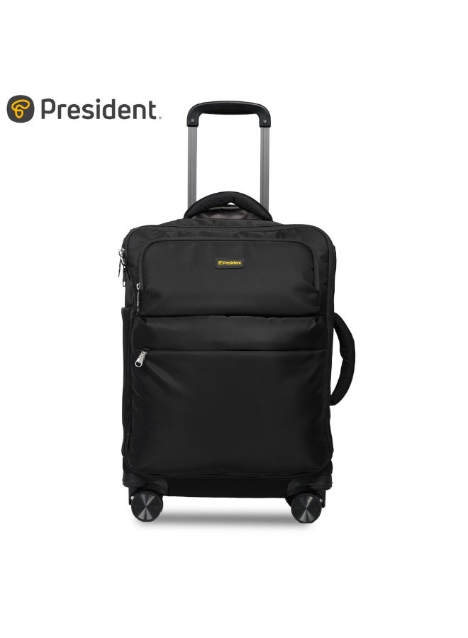 President حقيبة سفر خفيفة الوزن قطعة واحدة 20 بوصة بعجلات دوارة مزدوجة مقاومة للماء / 64477 سوداء - Image 1