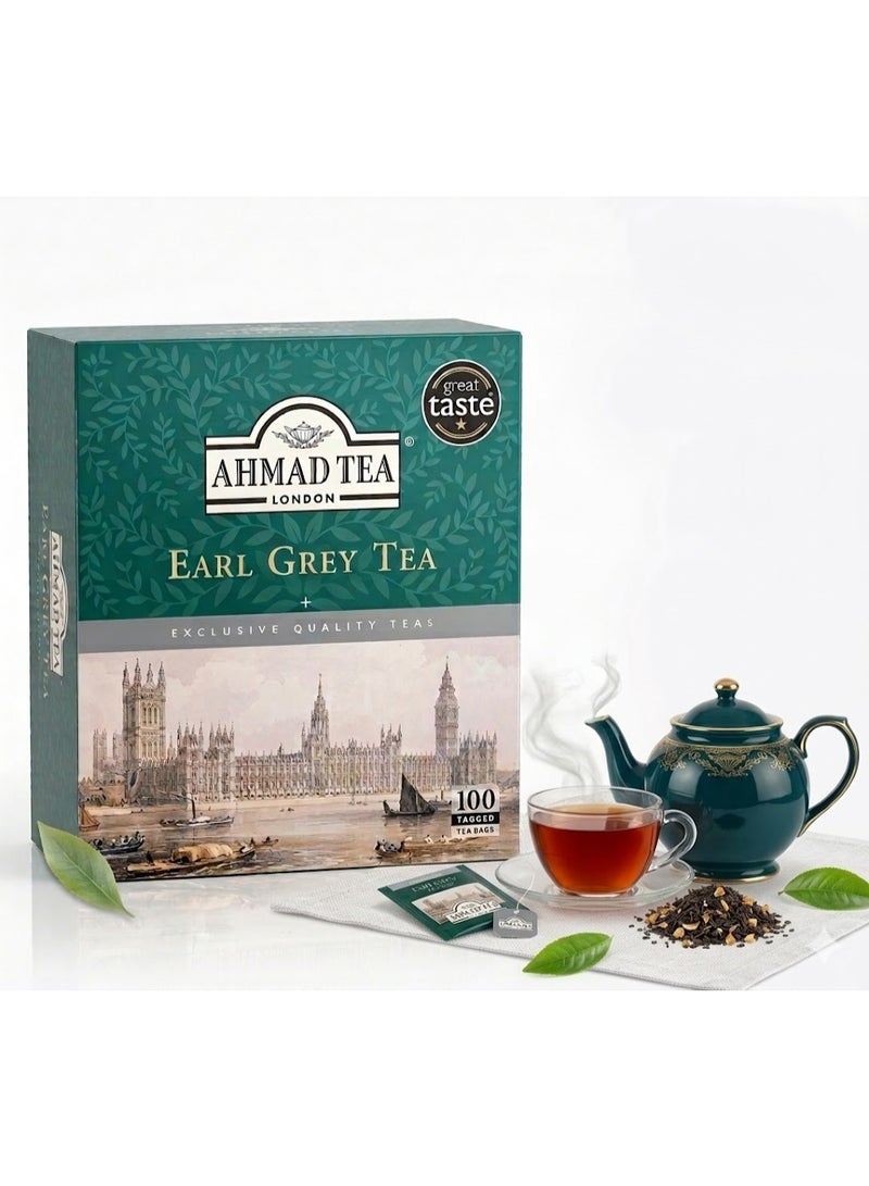 Ahmad Tea London - Earl Grey Tea - Exquisite Black Tea with Bergamot Flavor - 100 Tagged Tea Bags - Exclusive Quality - Image 5