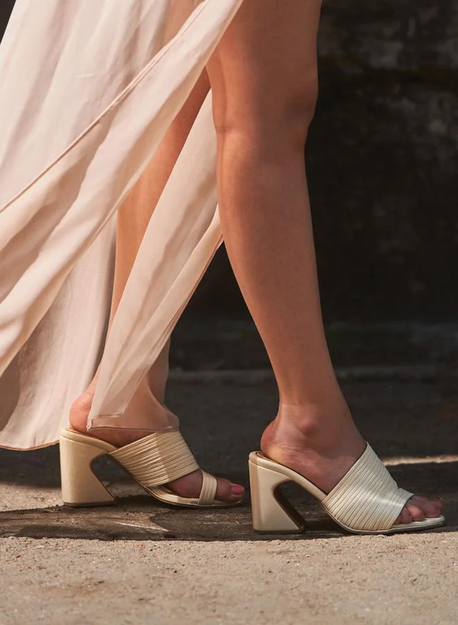 Take Two Striped Leather Block Heel Sandals By Heel Your Sole