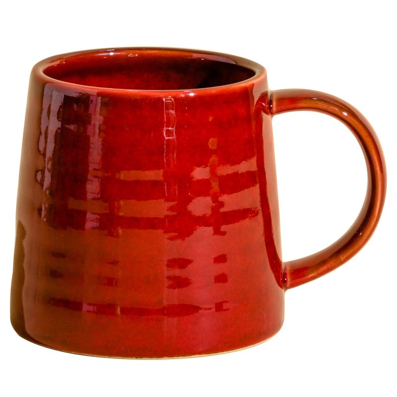 HYTYSKAR Large Ceramic Coffee Mugs, Handmade Pottery Mug, Tea Cups with Handle for Office and Home, 16 oz, Dishwasher and Microwave Safe (Red) - Image 1