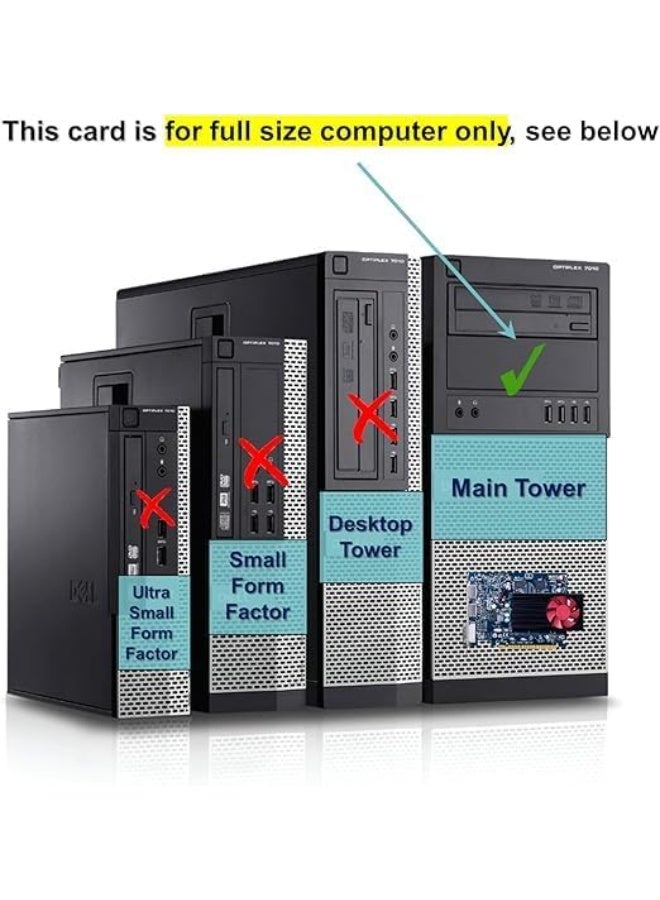 كارت شاشة 4 جيجابايت GDDR5 – بي سي آي 3.0 ×16، مخرجين DisplayPort + DVI، يدعم 4K – متوافق مع الكيسات الكبيرة - Image 2