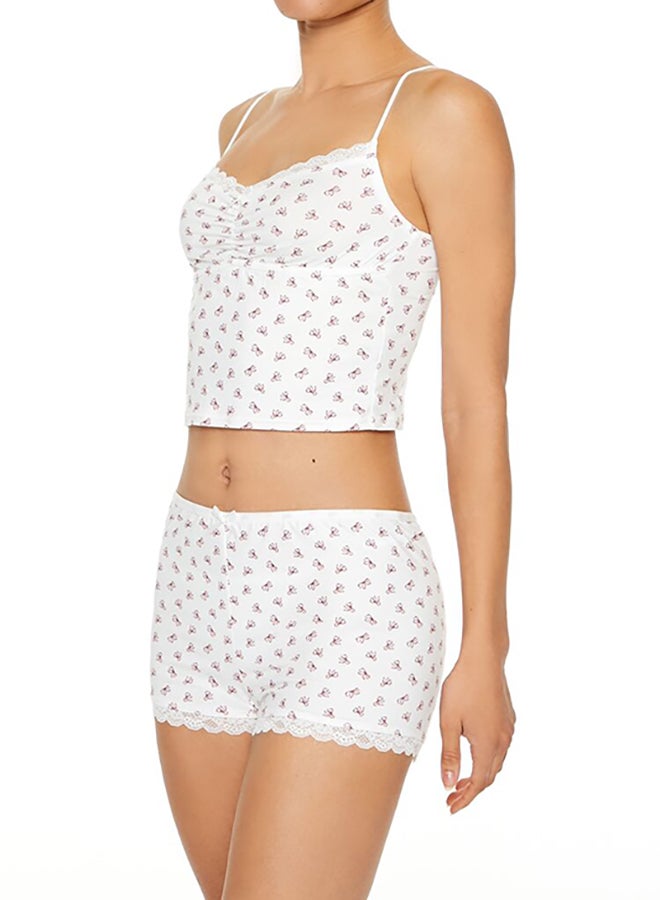 FOREVER 21 Bow Print Lingerie Cropped Cami  - Image 2