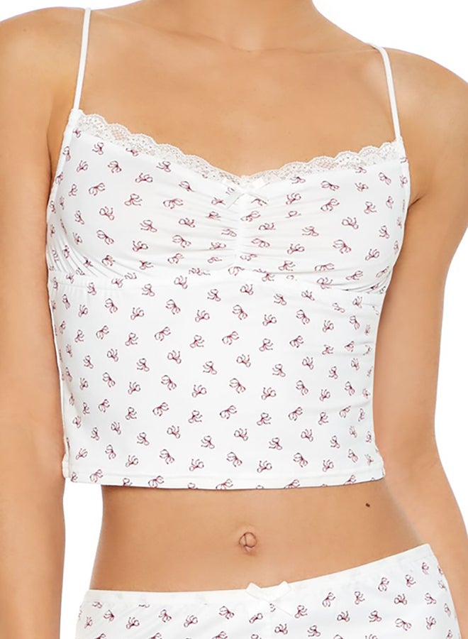 FOREVER 21 Bow Print Lingerie Cropped Cami  - Image 5