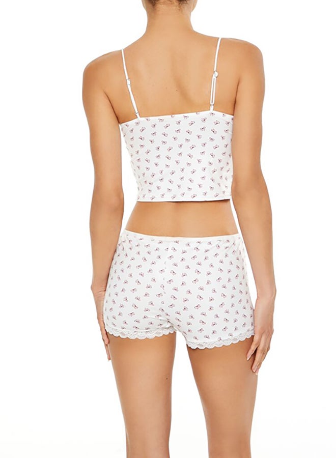 FOREVER 21 Bow Print Lingerie Cropped Cami  - Image 3