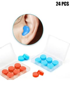 Silicone Ear Plugs for Sleeping Swimming,Reusable Moldable Noise Cancelling Earplugs for Shooting Range, Swimmers, Snoring, Airplanes, Travel, Work, Studying, (12 Pairs)