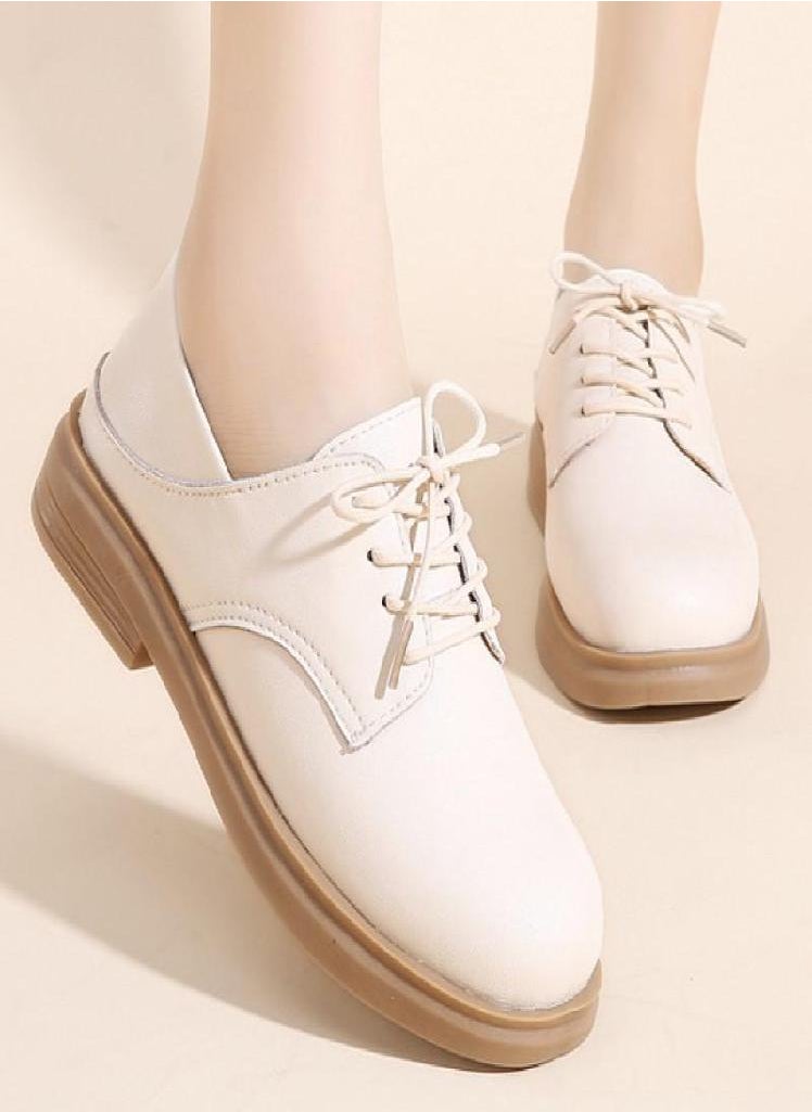 Eckek - British Style Leather Shoes New Retro Loafers Thick Sole Shallow Mouth Women's Single Shoes - Image 1