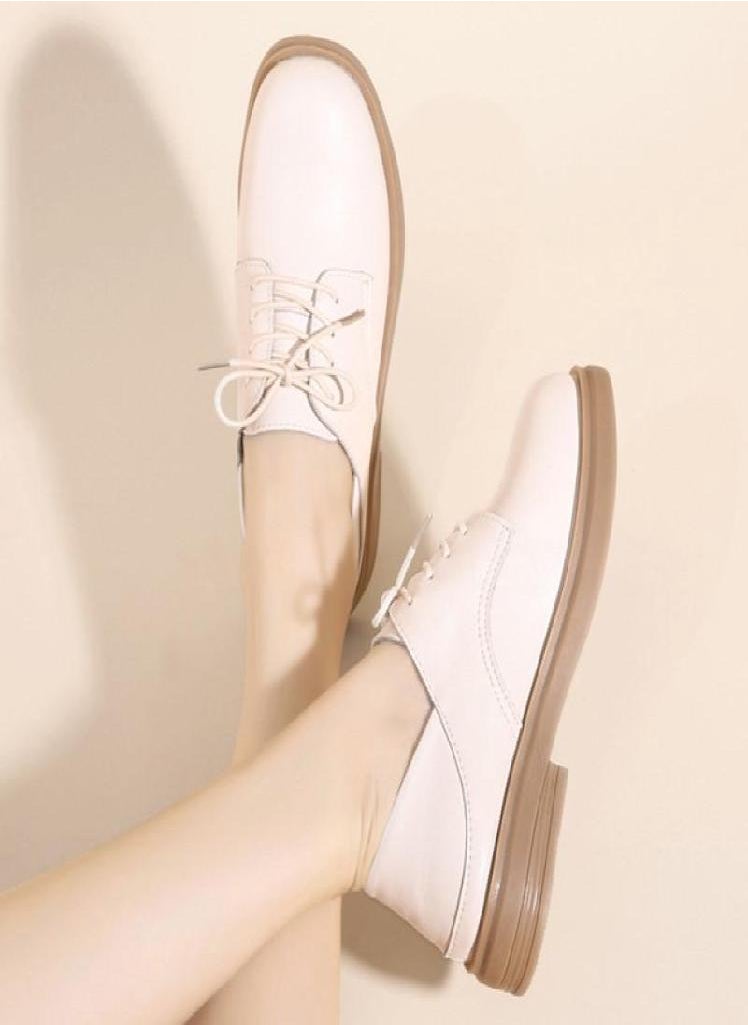 Eckek - British Style Leather Shoes New Retro Loafers Thick Sole Shallow Mouth Women's Single Shoes - Image 1