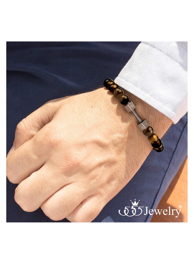 Jewelry Stainless Steel Stretch Bracelet for Men and Women, Metal - Image 2
