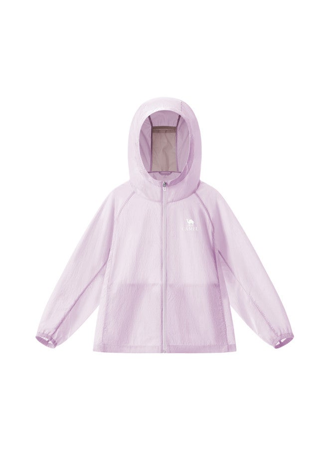 camel Children's Sun Protection Jacket [cool & Uv-resistant] Original Yarn Sun Protection Little Boys And Girls Lightweight Hooded Sunscreen Coat - Image 1
