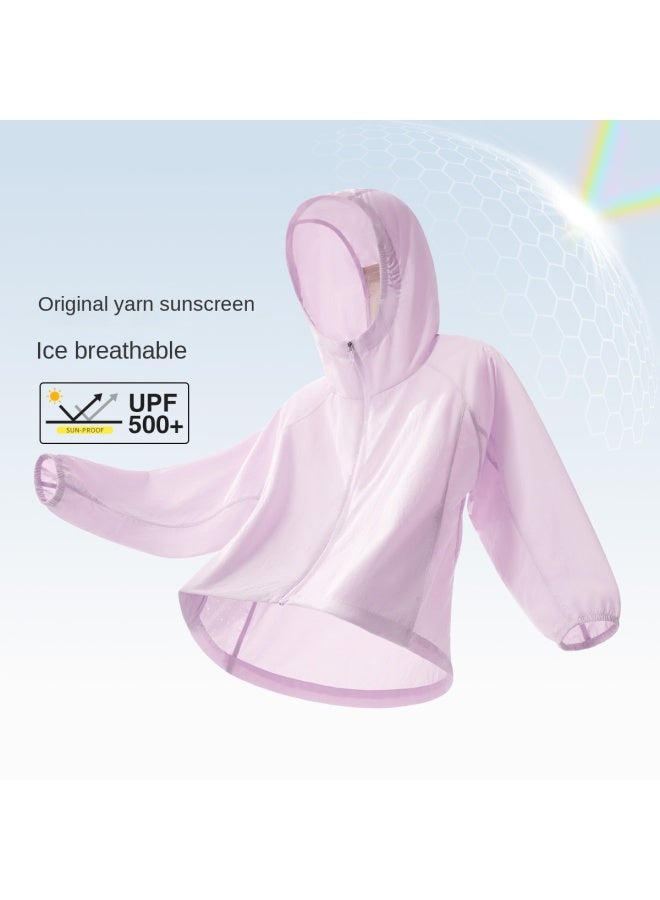 camel Children's Sun Protection Jacket [cool & Uv-resistant] Original Yarn Sun Protection Little Boys And Girls Lightweight Hooded Sunscreen Coat - Image 5