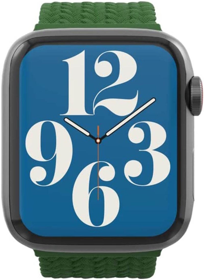 ساعة Apple Watch المضفرة Series 8/7 (41 مم)، Series 6/SE/5/4 (40 مم) وSeries 3/2/1 (38 مم) - لون أخضر غامق