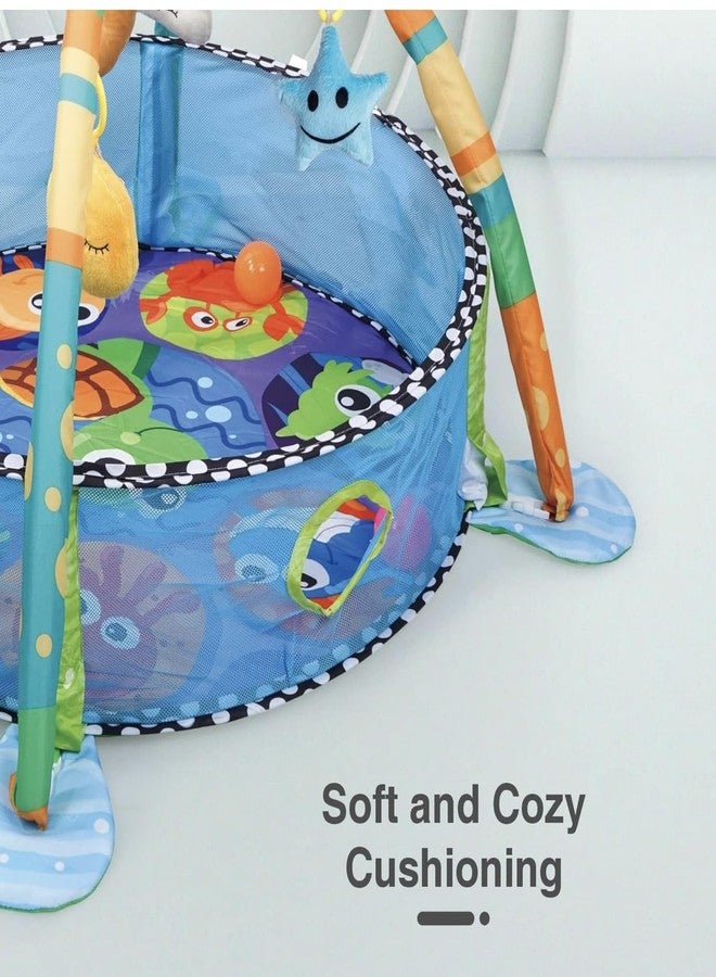 Richtots Premium First Play Turtle Face Baby Play gym Tent for Babies, Activity Play gym for Baby with Soft Hanging Baby Toys, Baby Bedding for Newborn, Baby Play Gym Play Mat ,for 2+ Months (Multicolor) - Image 2