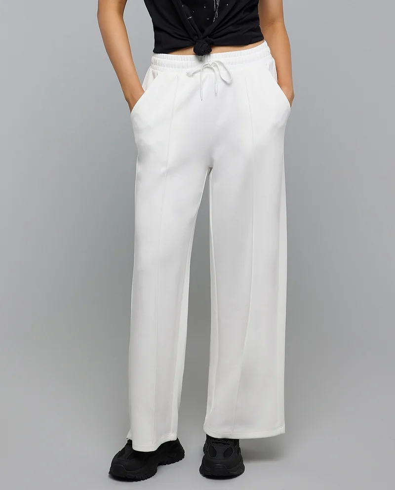 R&B Solid Sweatpants with Drawstring Waist