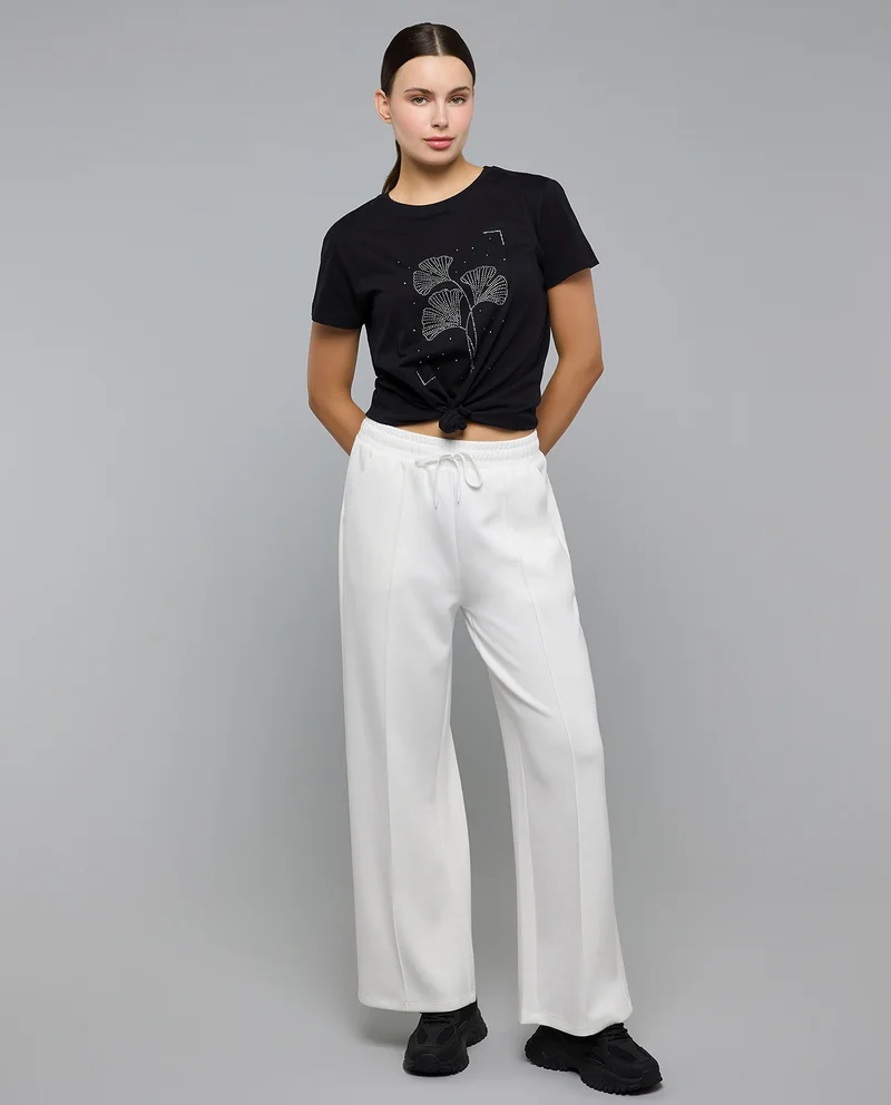 R&B Solid Sweatpants with Drawstring Waist