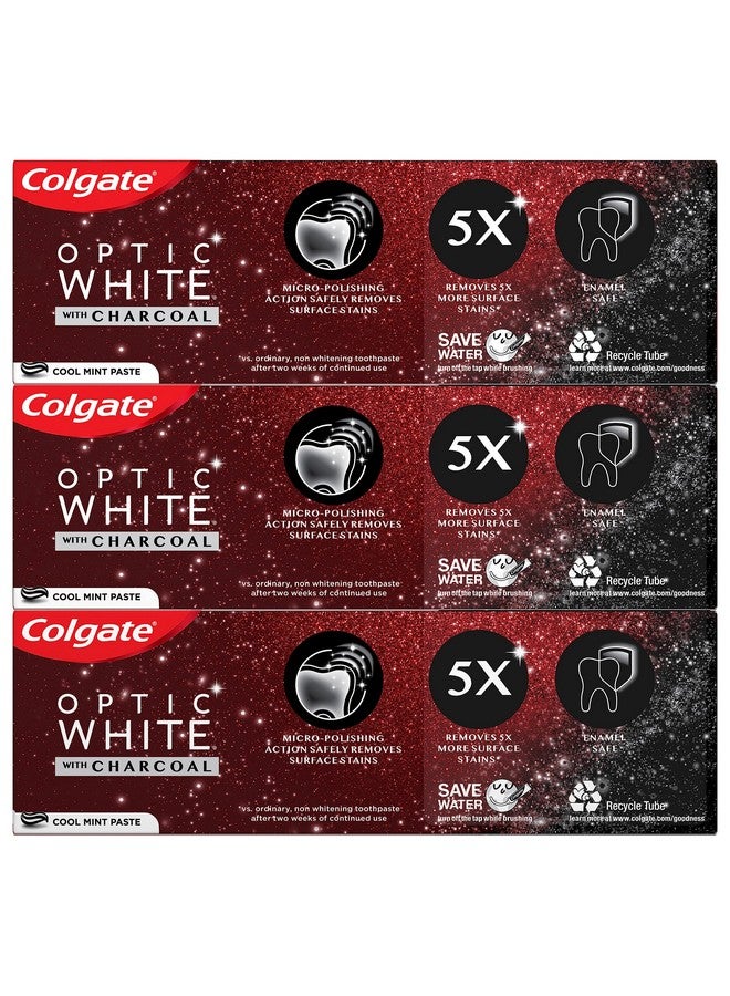 كولجيت معجون أسنان كولجيت أوبتيك وايت بفحم مبيض، بنكهة النعناع المنعش، يزيل البقع السطحية بأمان، آمن على مينا الأسنان للاستخدام اليومي، معجون أسنان مبيض بالفلورايد، عبوة من 3 قطع، أنبوب 4.2 أونصة - Image 2