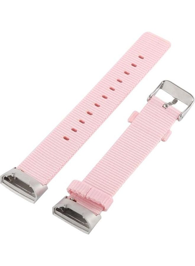 BGM Nylon Wrist Strap Watch Band For Fitbit Charge 3 Pink - Image 1