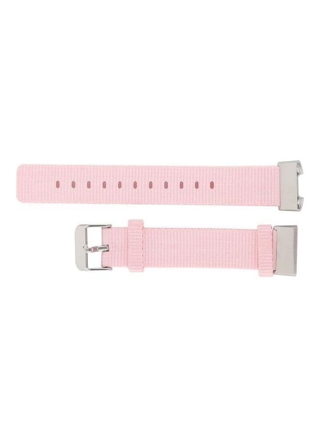 BGM Nylon Wrist Strap Watch Band For Fitbit Charge 3 Pink - Image 2