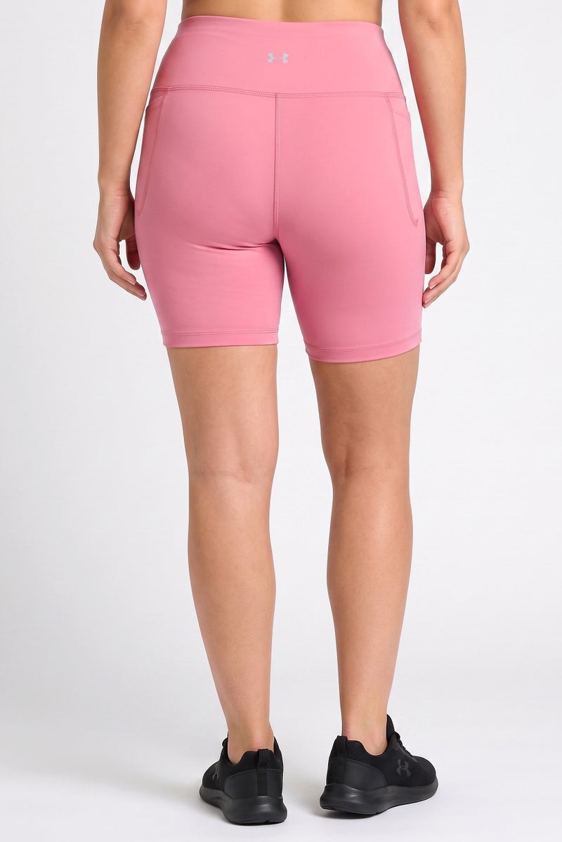 UNDER ARMOUR Women Fitted Bike Shorts, Pink - Image 4