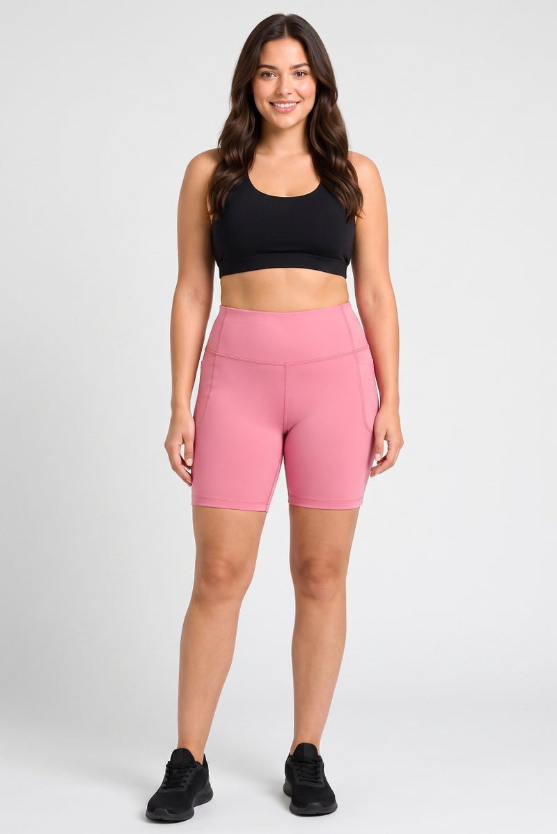 UNDER ARMOUR Women Fitted Bike Shorts, Pink - Image 2