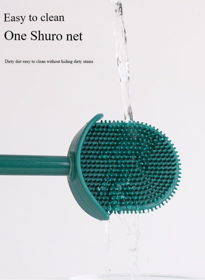 Non-perforated wall-mounted toilet brush, easy to use with silicone for thorough cleaning without dead corners, perfect for cleaning edges and corners. - Image 4