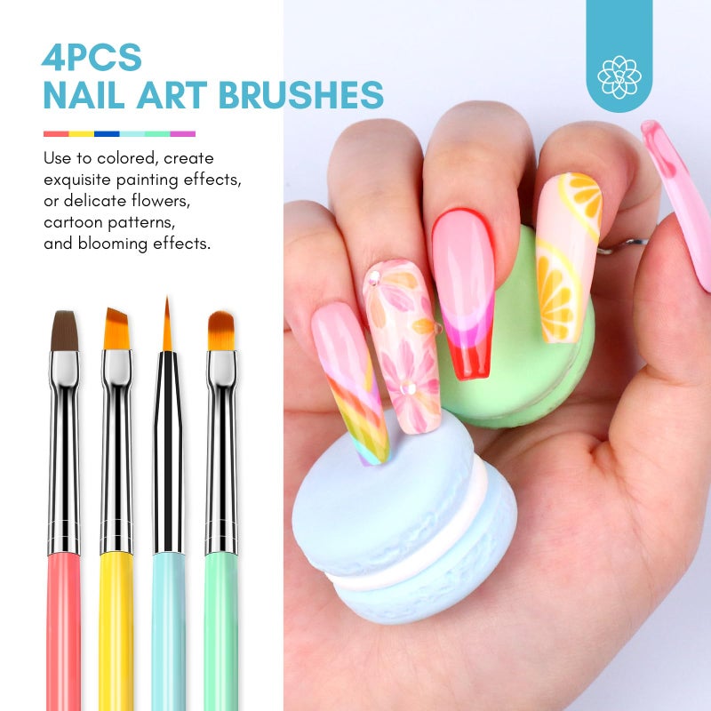 SAVILAND 6PCS Nail Art Brushes Set â€“ Multifunctional Nail Brushes for Nail Art Nail Design Brush Gel Nail Brush for Nail Extension Nail Art Liner Brush 3 Sizes Dotting Tools for DIY Christmas Gift - Image 3
