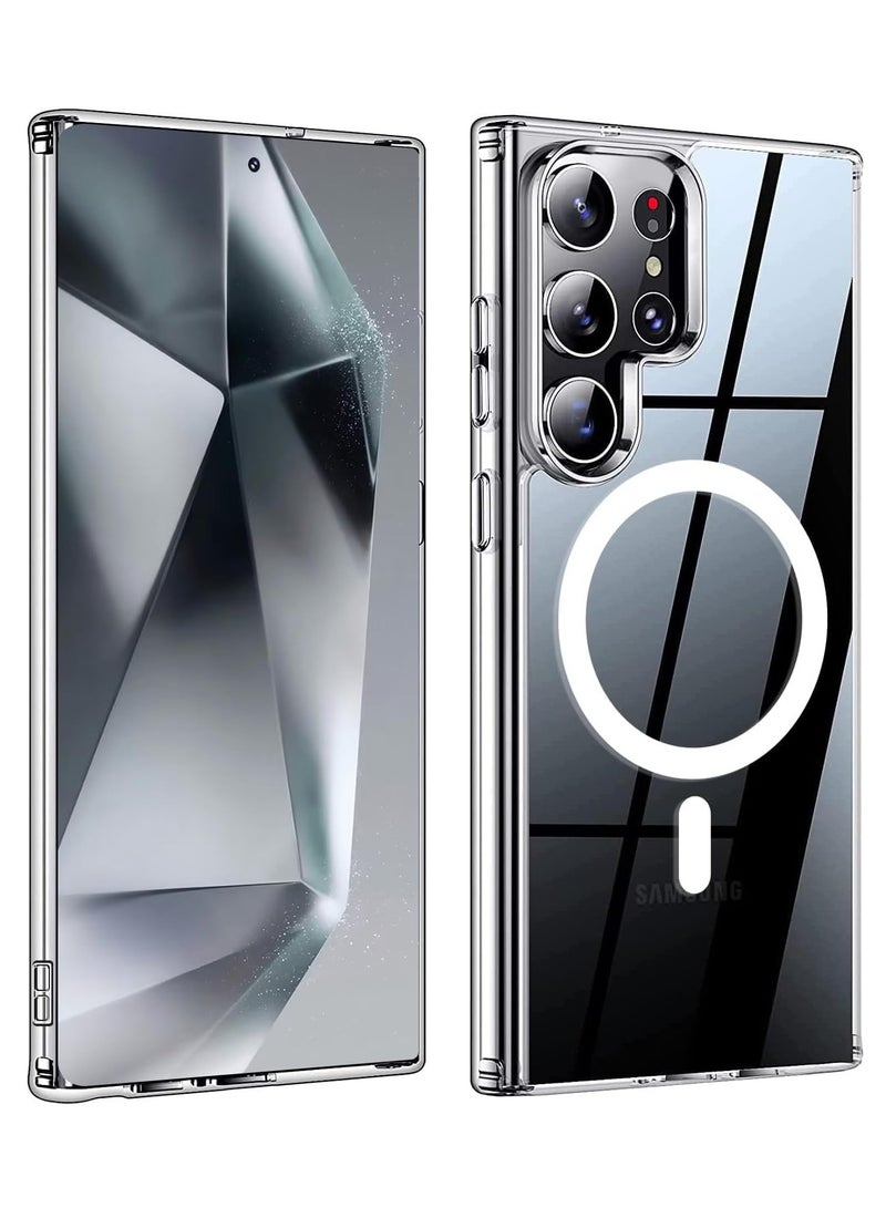 BORTONY Samsung S24 Ultra Magsafe Case Clear Support Wireless Charging Non-Yellowing Hard PC Back Drop Protection Phone Case Cover for Samsung Galaxy S24 Ultra 6.8 inch - Image 1