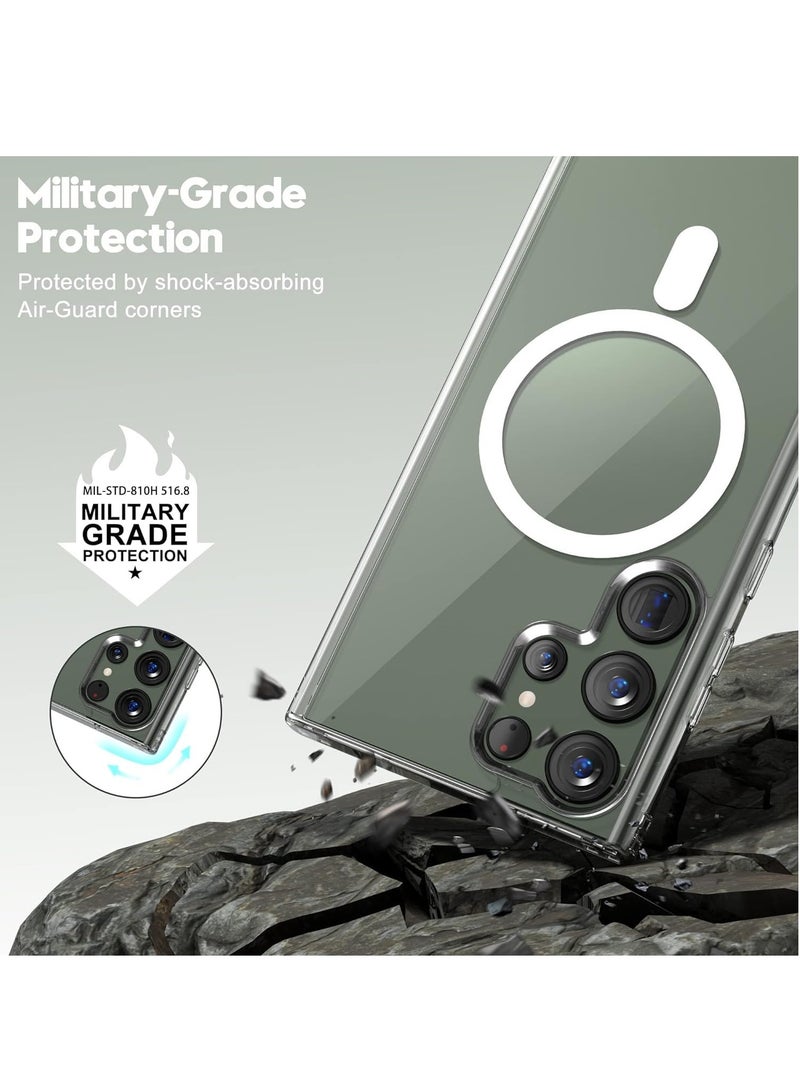 BORTONY Samsung S24 Ultra Magsafe Case Clear Support Wireless Charging Non-Yellowing Hard PC Back Drop Protection Phone Case Cover for Samsung Galaxy S24 Ultra 6.8 inch - Image 3