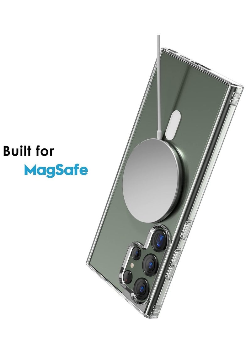BORTONY Samsung S24 Ultra Magsafe Case Clear Support Wireless Charging Non-Yellowing Hard PC Back Drop Protection Phone Case Cover for Samsung Galaxy S24 Ultra 6.8 inch - Image 4