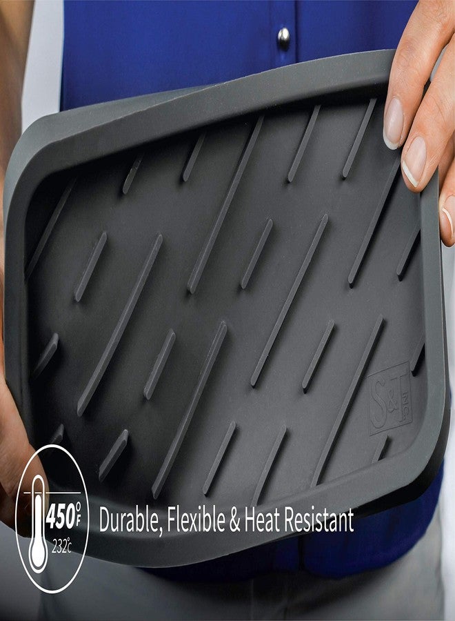 إس آند تي إن سي صينية سيليكون كبيرة لحوض المطبخ من شركة S&T INC.، مناسبة لموزعات سائل غسل الصحون والإسفنجات وأدوات التنظيف، مقاس 10 بوصات × 5.3 بوصات، لون رمادي - Image 3