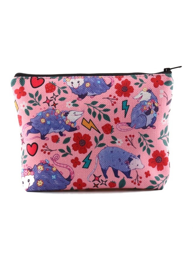 XYANFA Opossum Gifts For Women Possum Makeup Bag Possum Gifts For Opossum Lovers Opossum Cosmetic Bag (Opossum bag)  - Image 1