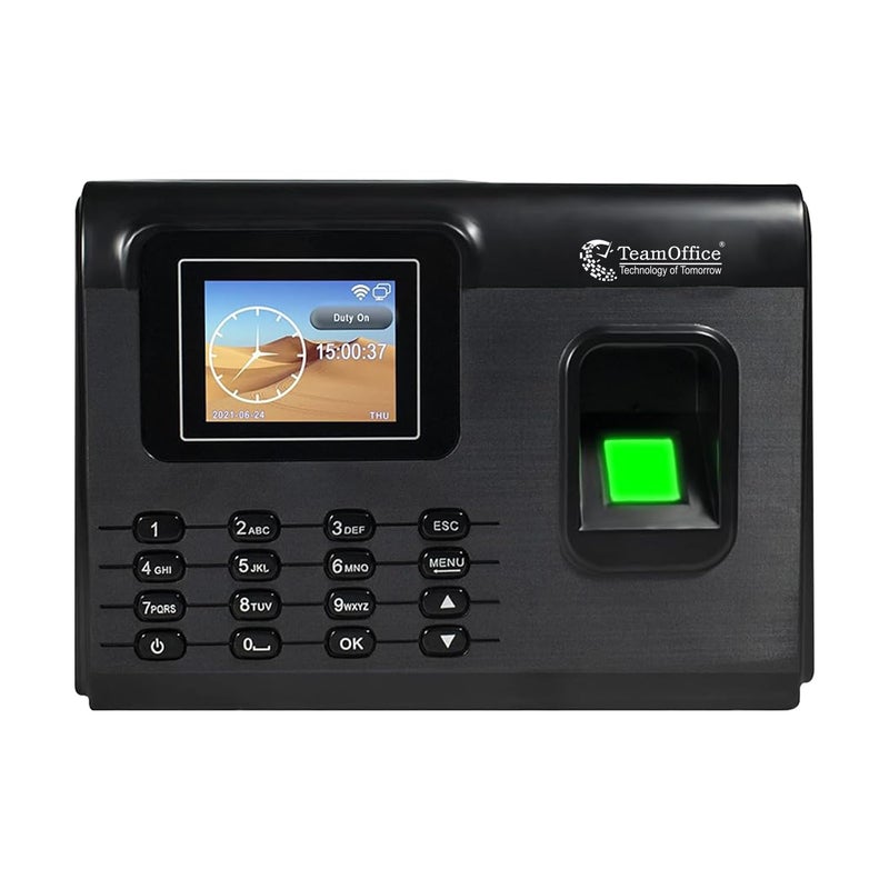 Team Office جهاز بصمة الأصابع للحضور المعتمد على WiFi والسحابة من Team Office - بطارية WiFi باللون الأسود - Image 1