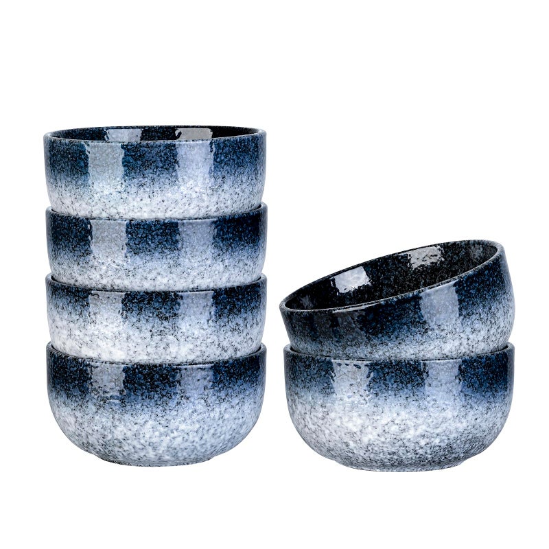 SQS CERAMICS S&Q'S CERAMICS Ceramic Small Bowls for Kitchen, Set of 6, 9 ounce Ice Cream Bowls, Soup, Dipping, Side Dishes, Condiments, Snack, Prep, Microwave and Dishwasher Safe (Dark Blue) - Image 1