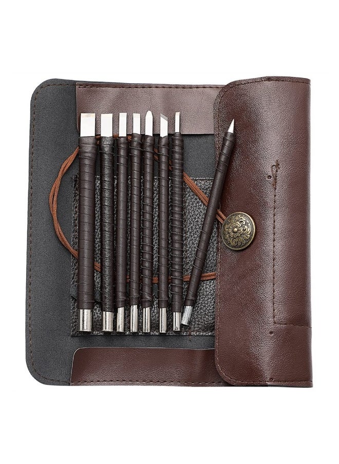 Stone Carving Tool Set of 8 Wood Carving Tools Kit Wood Carving Knife Set Stone Seal Engraving Kit Tungsten Steel Carving Chisels for DIY Art Craft Clay Carpentry