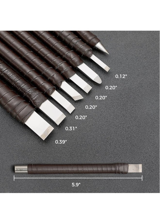 Generic Stone Carving Tool Set of 8 Wood Carving Tools Kit Wood Carving Knife Set Stone Seal Engraving Kit Tungsten Steel Carving Chisels for DIY Art Craft Clay Carpentry  - Image 5