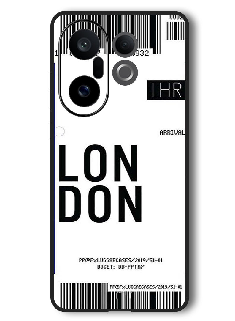 Theodor Case Compatible with Vivo X200 FE 6.31 Inch Protection Shockproof Bumper Cover London boarding pass - Image 1