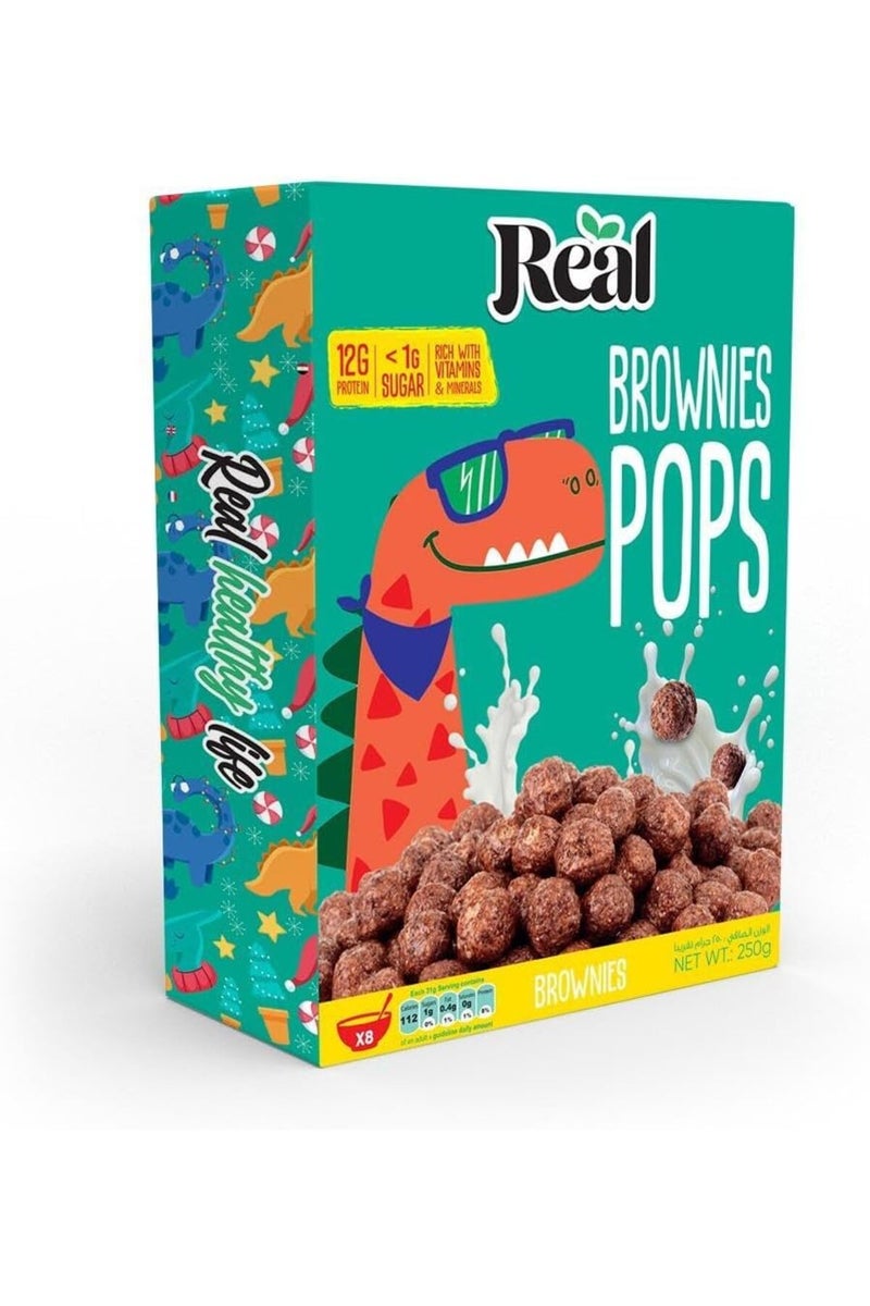 Real كرات براوني حقيقية – بروتين عالي، سكر منخفض، حبوب صحية، عبوة 250 جرام (عبوة من 2) - Image 2
