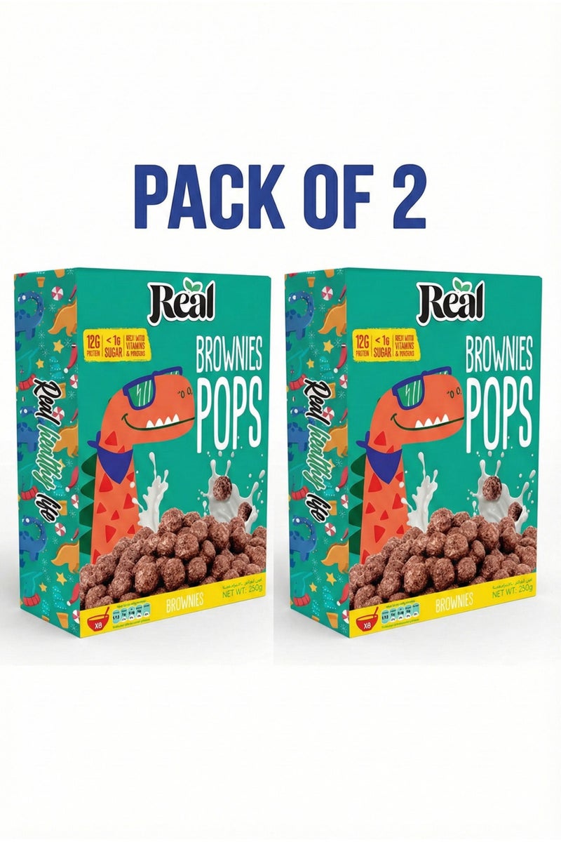 Real كرات براوني حقيقية – بروتين عالي، سكر منخفض، حبوب صحية، عبوة 250 جرام (عبوة من 2) - Image 1