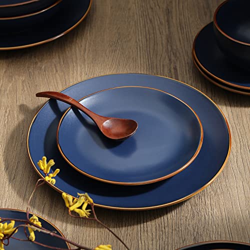 Stone Lain Brasa Modern Stoneware 16 Piece Dinnerware Sets, Plates and bowls Sets, Dish Set for 4, Blue - Image 3