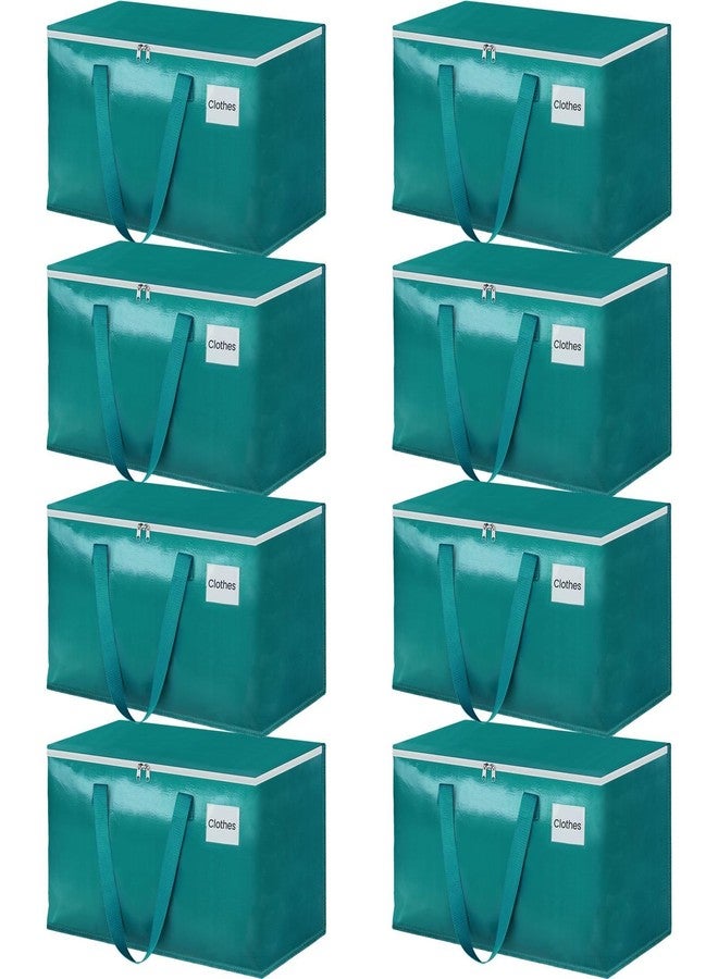 StorageRight Moving Bags-Heavy Duty Moving Boxes, Storage Totes with Zipper, Reinforced Handles and Tag Pocket-Collapsible Moving Supplies for moving, Storage and Travel 93L(Green-8 Pack) - Image 1