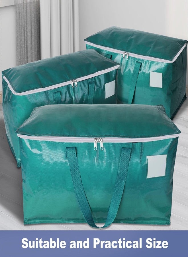 StorageRight Moving Bags-Heavy Duty Moving Boxes, Storage Totes with Zipper, Reinforced Handles and Tag Pocket-Collapsible Moving Supplies for moving, Storage and Travel 93L(Green-8 Pack) - Image 5