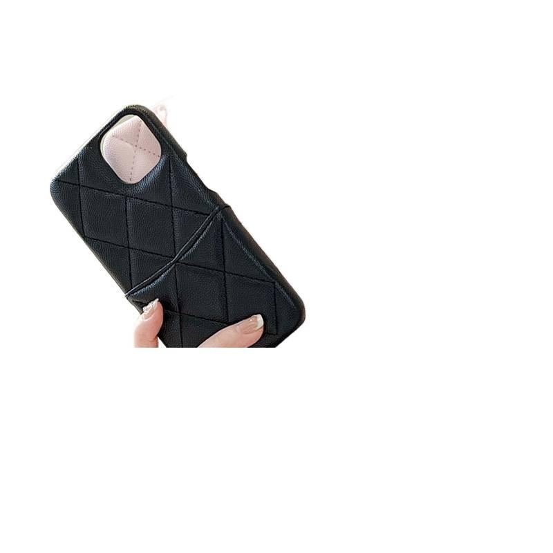Protective Case | Leather Texture | Card Holder | Black | Shockproof Cover for iPhone 14 / 14 Plus / 14 Pro / 14 Pro Max - Image 1