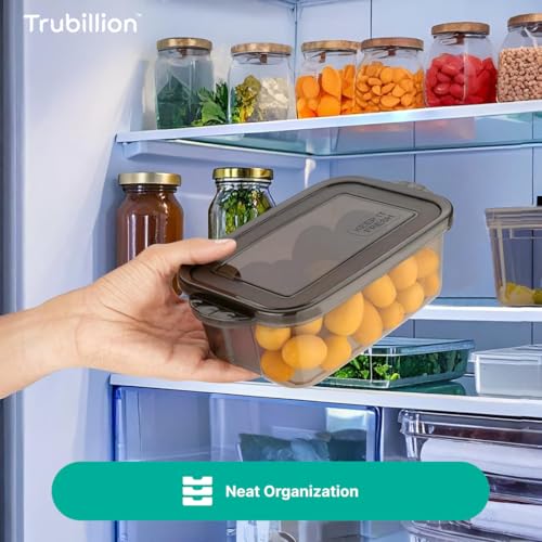 TRUBILLION CrisperBox, Pack of 6 Fridge Storage Containers, 1100ml, Freezer Safe,BPA Free,Food Grade Boxes for Kitchen Meal Prep,Vegetables,Fruits, Snacks,Leftovers,Stackable Space Saving Organizer - Image 5