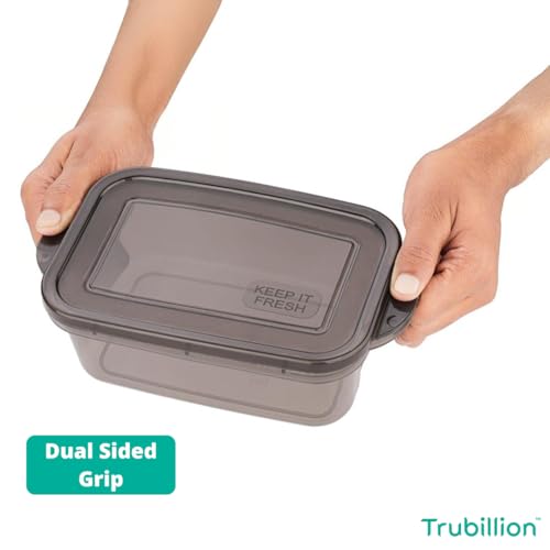 TRUBILLION CrisperBox, Pack of 6 Fridge Storage Containers, 1100ml, Freezer Safe,BPA Free,Food Grade Boxes for Kitchen Meal Prep,Vegetables,Fruits, Snacks,Leftovers,Stackable Space Saving Organizer - Image 3
