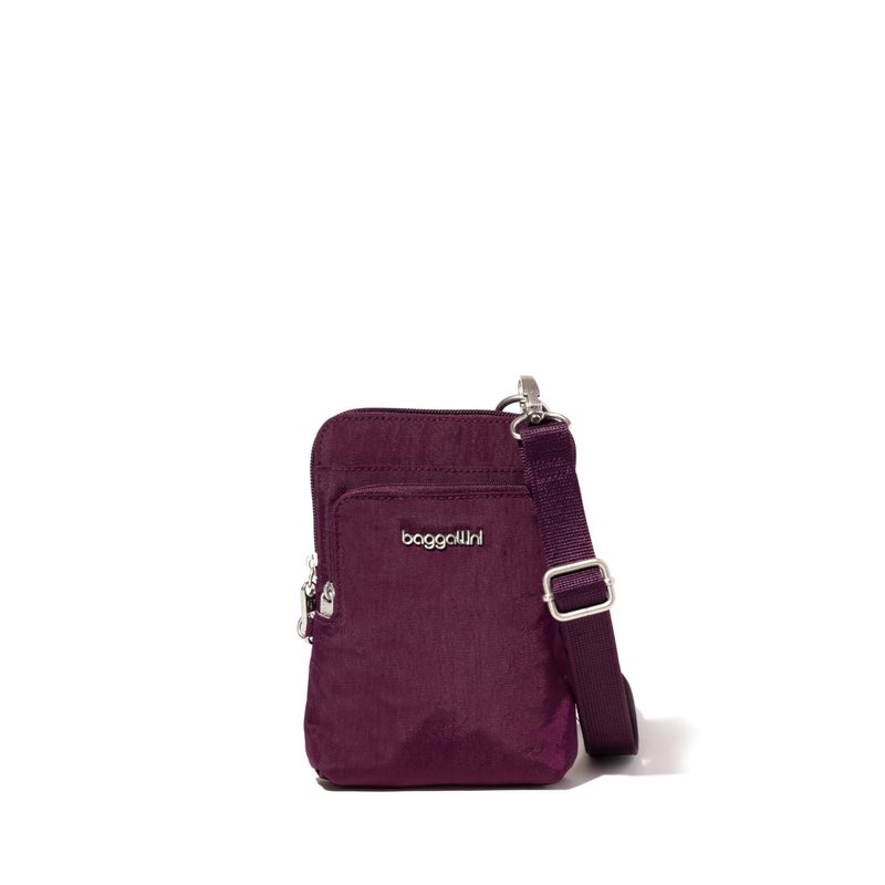 Baggallini Womens Securtex Anti-Theft Activity Crossbody Bag, Mulberry - Image 1