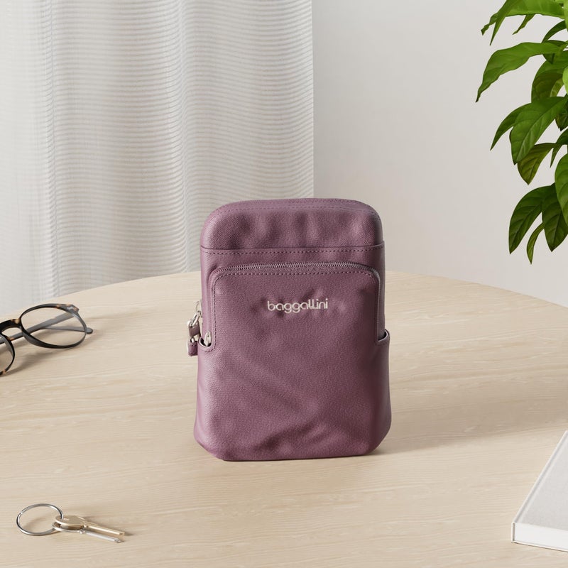 Baggallini Womens Securtex Anti-Theft Activity Crossbody Bag, Mulberry - Image 2